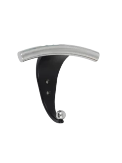 Italian Wall Coat Hook In Chrome And Black, 1980s