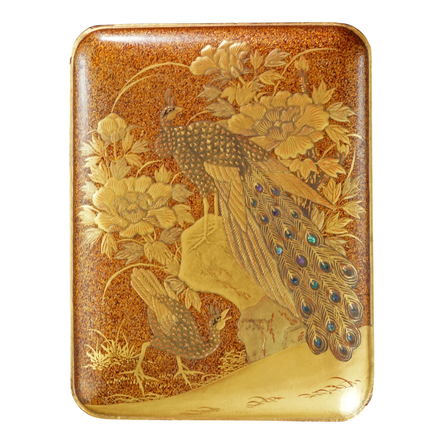 Japanese Edo Meiji Finely Lacquered Box With Peacocks 1 Japanese Edo Meiji Finely Lacquered Box With Peacocks