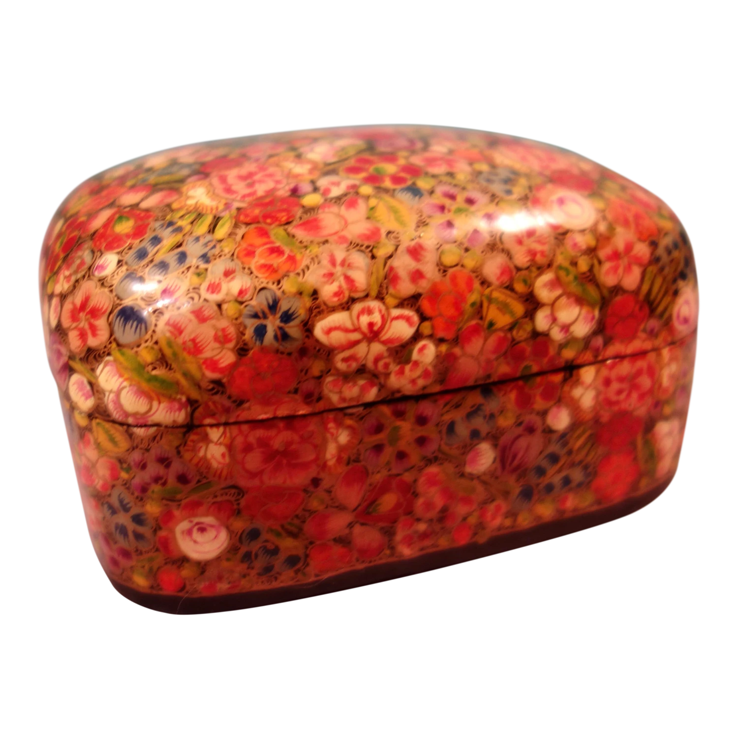 Kashmir Floral Box, Hand Painted, Paper Mache 1 Kashmir Floral Box, Hand Painted, Paper Mache