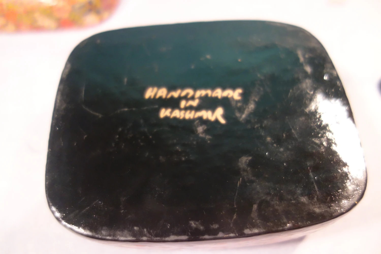 Kashmir Floral Box, Hand Painted, Paper Mache 6 Kashmir Floral Box, Hand Painted, Paper Mache - Image 6