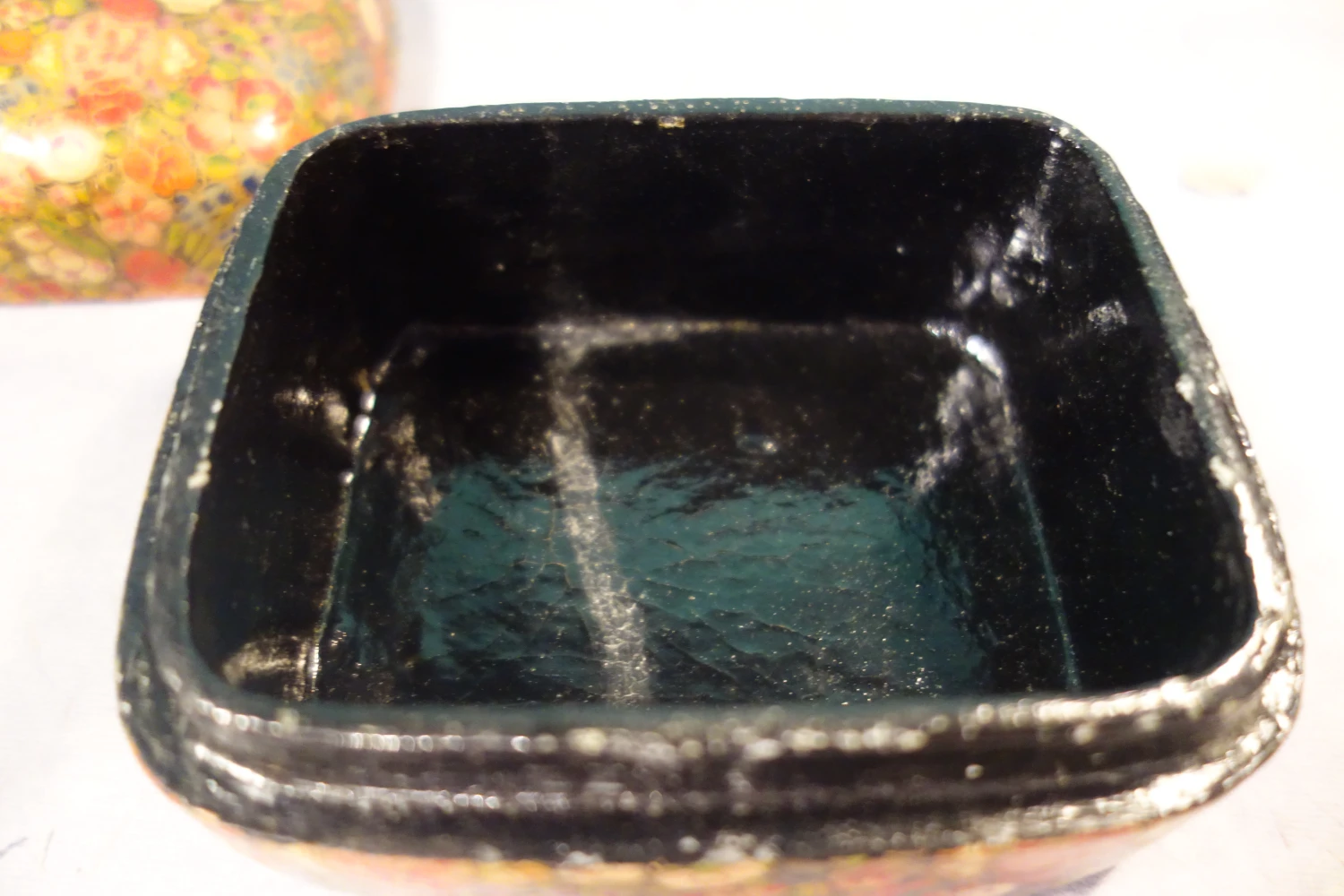 Kashmir Floral Box, Hand Painted, Paper Mache 3 Kashmir Floral Box, Hand Painted, Paper Mache - Image 3