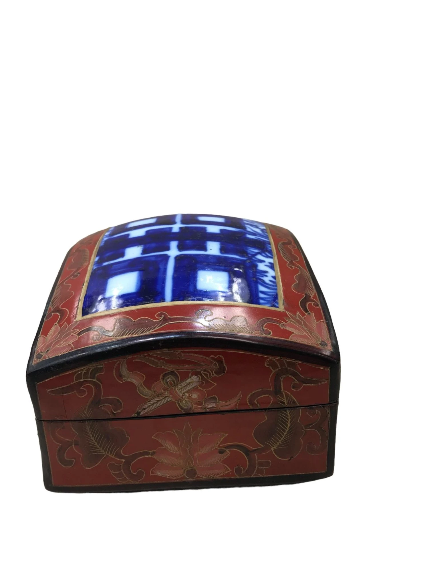 Lacquer Ceramic Blue And White Asian Box 5 Lacquer Ceramic Blue And White Asian Box - Image 5