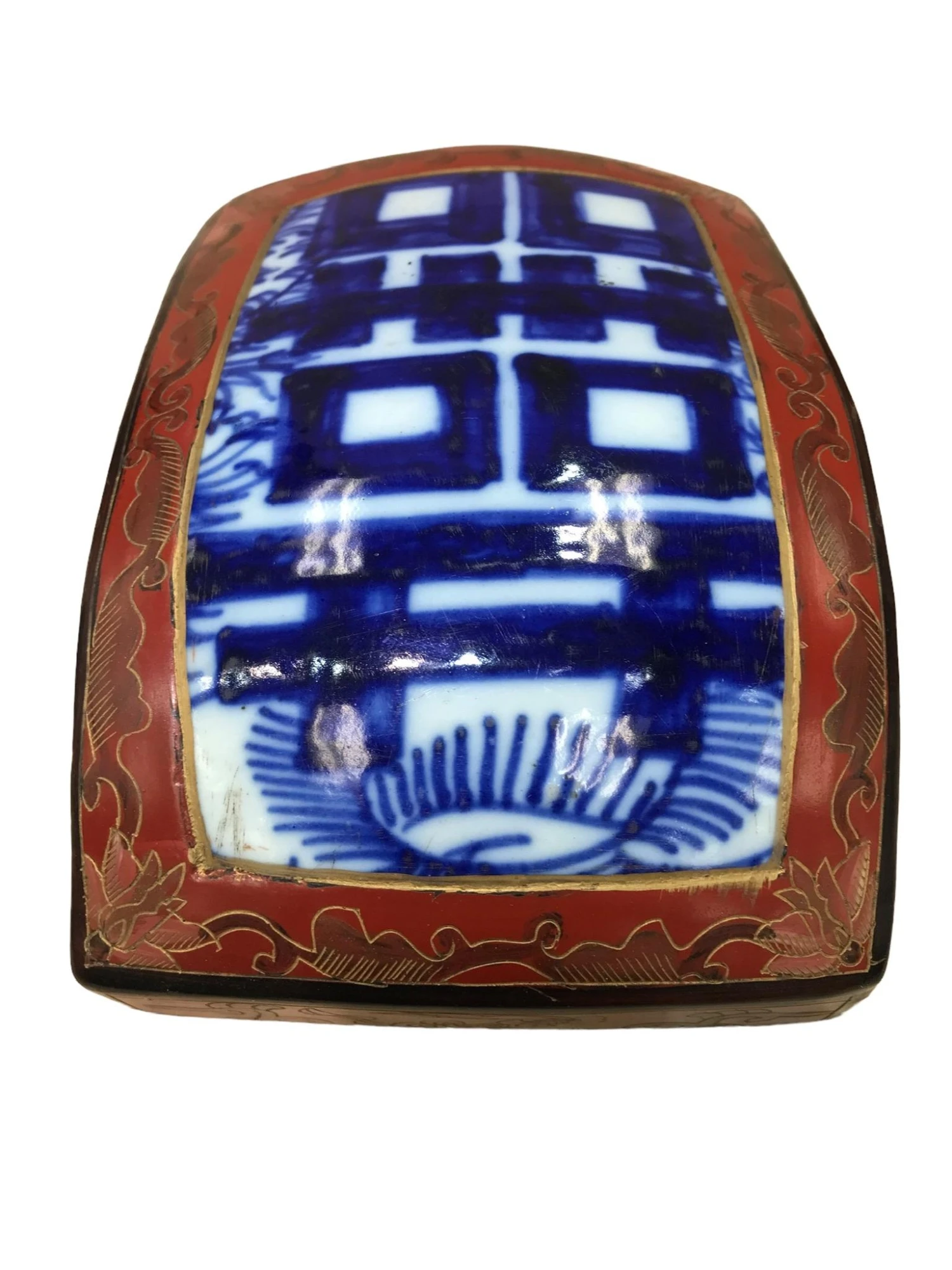 Lacquer Ceramic Blue And White Asian Box 3 Lacquer Ceramic Blue And White Asian Box - Image 3
