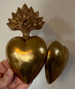 Large Antique 19th Century Gilt Brass Heart Reliquary Pendant Locket Box -Chairish Shop large antique 19th century gilt brass heart reliquary pendant locket box 8691