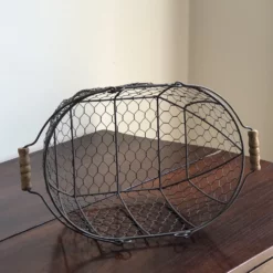 Large Antique Wire Egg Basket -Chairish Shop large antique wire egg basket 1622