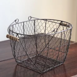 Large Antique Wire Egg Basket -Chairish Shop large antique wire egg basket 2422