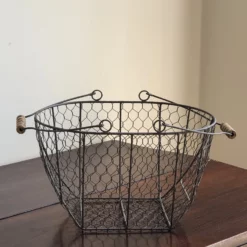 Large Antique Wire Egg Basket -Chairish Shop large antique wire egg basket 6275