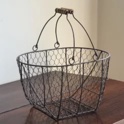 Large Antique Wire Egg Basket -Chairish Shop large antique wire egg basket 9340
