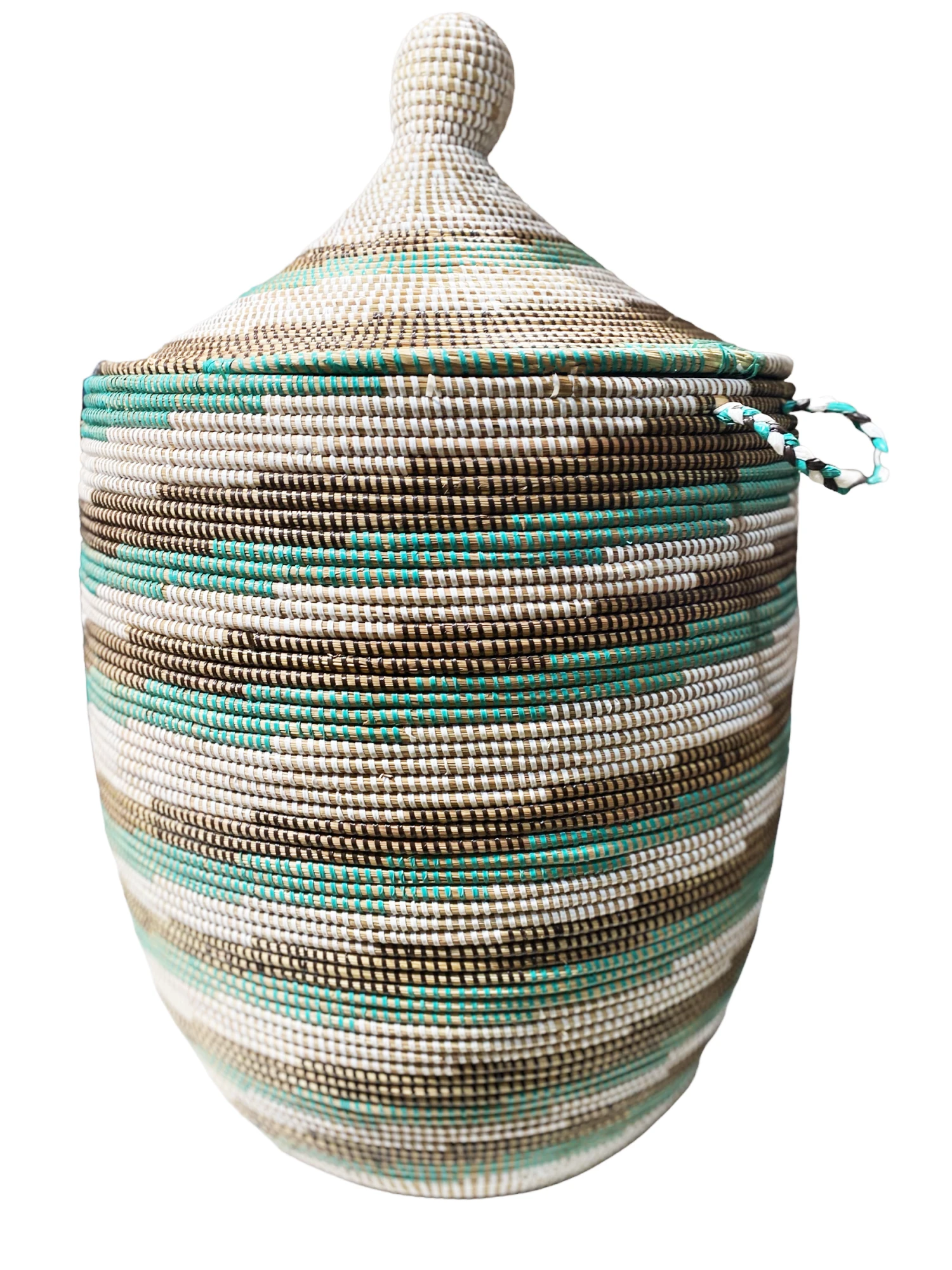 Large Basket With Lid Senegal West Africa 31" H 5 Large Basket With Lid Senegal West Africa 31" H - Image 5