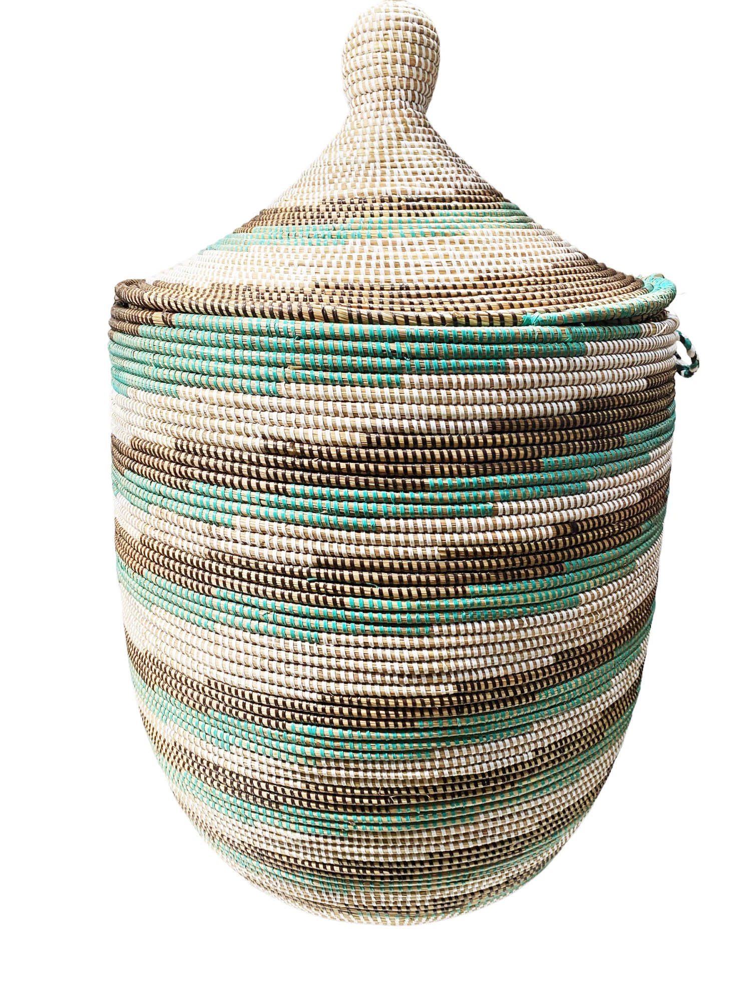 Large Basket With Lid Senegal West Africa 31" H 9 Large Basket With Lid Senegal West Africa 31" H - Image 9
