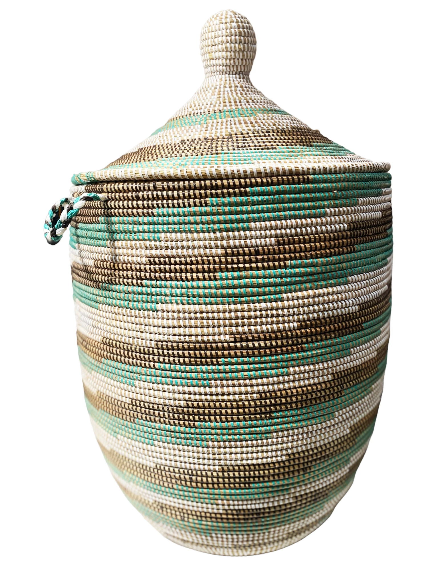 Large Basket With Lid Senegal West Africa 31" H 10 Large Basket With Lid Senegal West Africa 31" H - Image 10