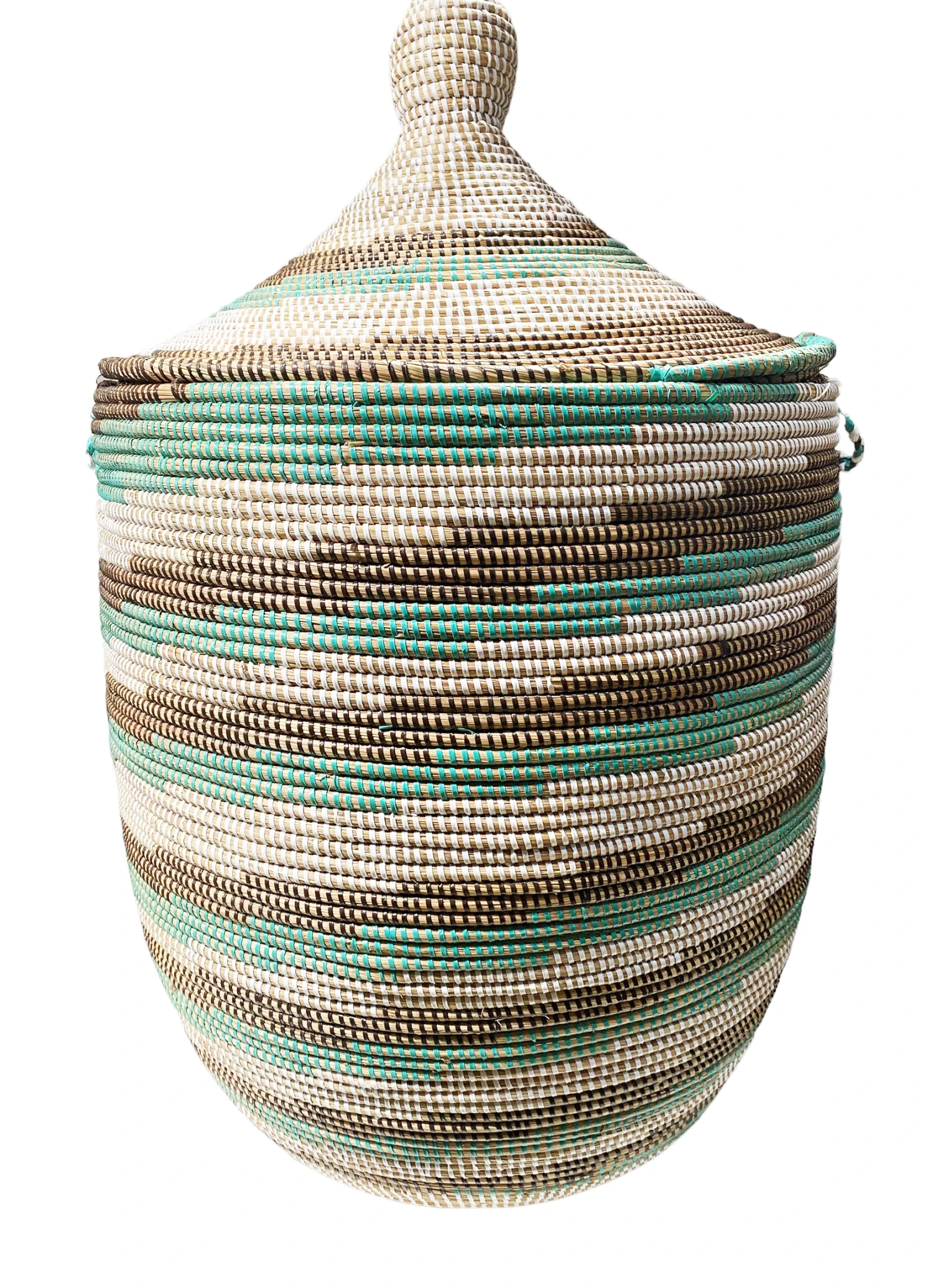 Large Basket With Lid Senegal West Africa 31" H 8 Large Basket With Lid Senegal West Africa 31" H - Image 8