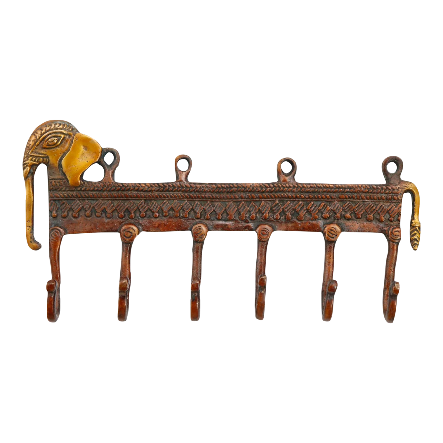 Large Bohemian Red Brass Elephant Wall Hooks 1 Large Bohemian Red Brass Elephant Wall Hooks