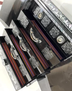 Large Chinese Black Lacquer Double Happiness Jewelry / Dowry Box / Wedding Chest With Mother Of Pearl Inlay 16 Large Chinese Black Lacquer Double Happiness Jewelry / Dowry Box / Wedding Chest With Mother Of Pearl Inlay -Chairish Shop large chinese black lacquer double happiness jewelry dowry box wedding chest with mother of pearl inlay 2146 scaled