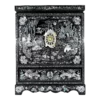 Large Chinese Black Lacquer Double Happiness Jewelry / Dowry Box / Wedding Chest With Mother Of Pearl Inlay