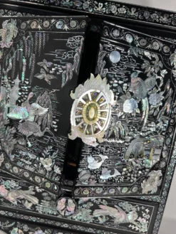 Large Chinese Black Lacquer Double Happiness Jewelry / Dowry Box / Wedding Chest With Mother Of Pearl Inlay 17 Large Chinese Black Lacquer Double Happiness Jewelry / Dowry Box / Wedding Chest With Mother Of Pearl Inlay -Chairish Shop large chinese black lacquer double happiness jewelry dowry box wedding chest with mother of pearl inlay 5371 scaled