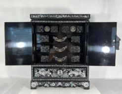Large Chinese Black Lacquer Double Happiness Jewelry / Dowry Box / Wedding Chest With Mother Of Pearl Inlay 15 Large Chinese Black Lacquer Double Happiness Jewelry / Dowry Box / Wedding Chest With Mother Of Pearl Inlay -Chairish Shop large chinese black lacquer double happiness jewelry dowry box wedding chest with mother of pearl inlay 8607 scaled