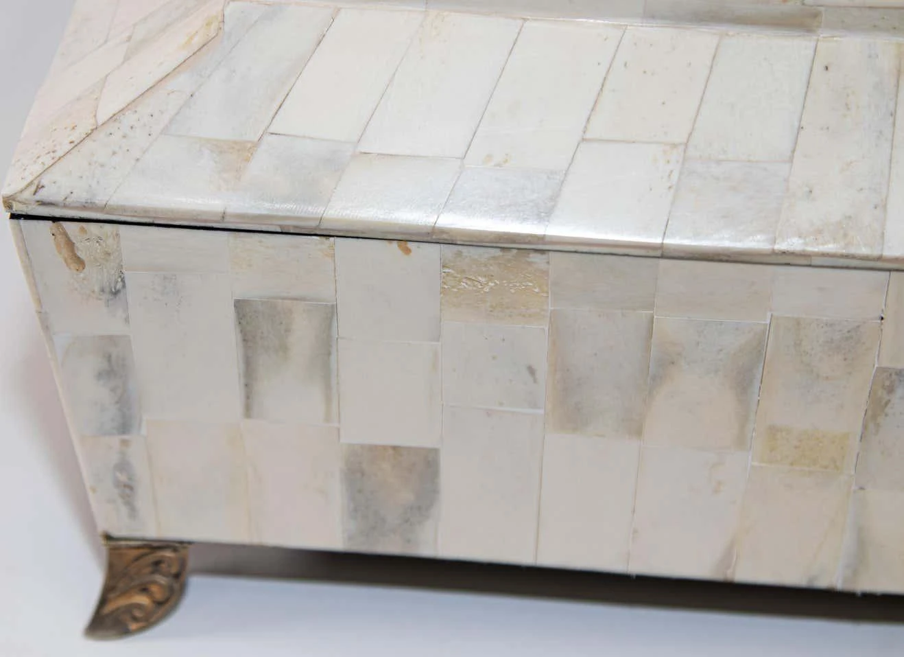 Large Decorative White Bone Footed Box By Maitland Smith 8 Large Decorative White Bone Footed Box By Maitland Smith - Image 8
