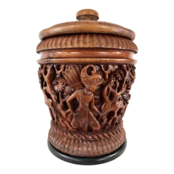 Large Teak Wood Hand Carved Epic Storage Container Or Box - The Ramayana Story