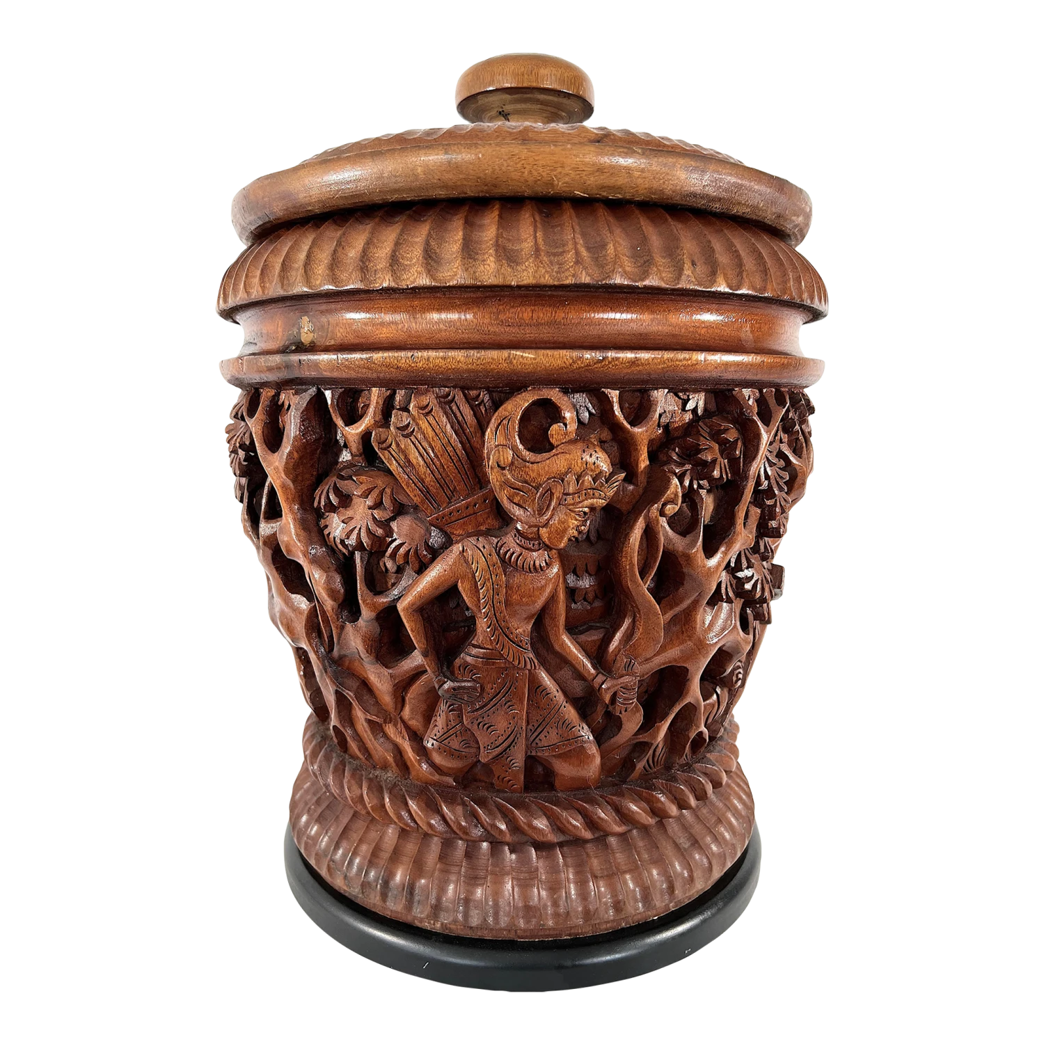 Large Teak Wood Hand Carved Epic Storage Container Or Box - The Ramayana Story 1 Large Teak Wood Hand Carved Epic Storage Container Or Box - The Ramayana Story