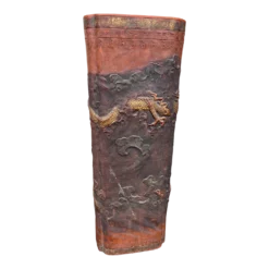 Late 19th Century Japanese Tokoname Terra Cotta Pottery Umbrella Stand