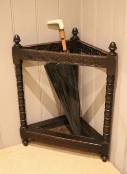 Late 19th Century Oak Corner Stick Stand 16 Late 19th Century Oak Corner Stick Stand -Chairish Shop late 19th century oak corner stick stand 1232