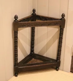 Late 19th Century Oak Corner Stick Stand 12 Late 19th Century Oak Corner Stick Stand -Chairish Shop late 19th century oak corner stick stand 4925