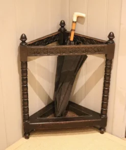 Late 19th Century Oak Corner Stick Stand 15 Late 19th Century Oak Corner Stick Stand -Chairish Shop late 19th century oak corner stick stand 8245