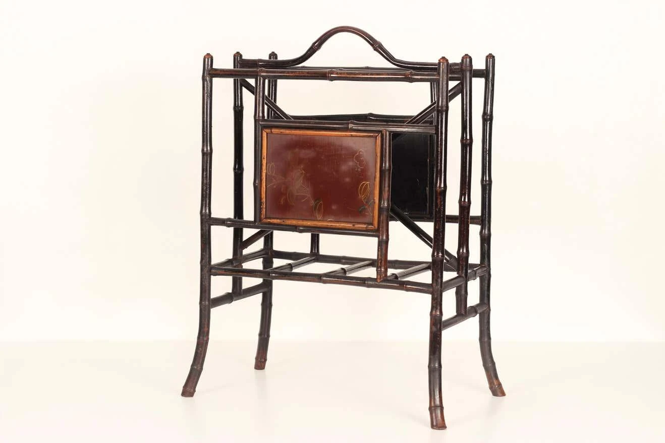 Late 19th Century Victorian Aesthetic Movement Bamboo Magazine Or Newspaper Rack 4 Late 19th Century Victorian Aesthetic Movement Bamboo Magazine Or Newspaper Rack - Image 4