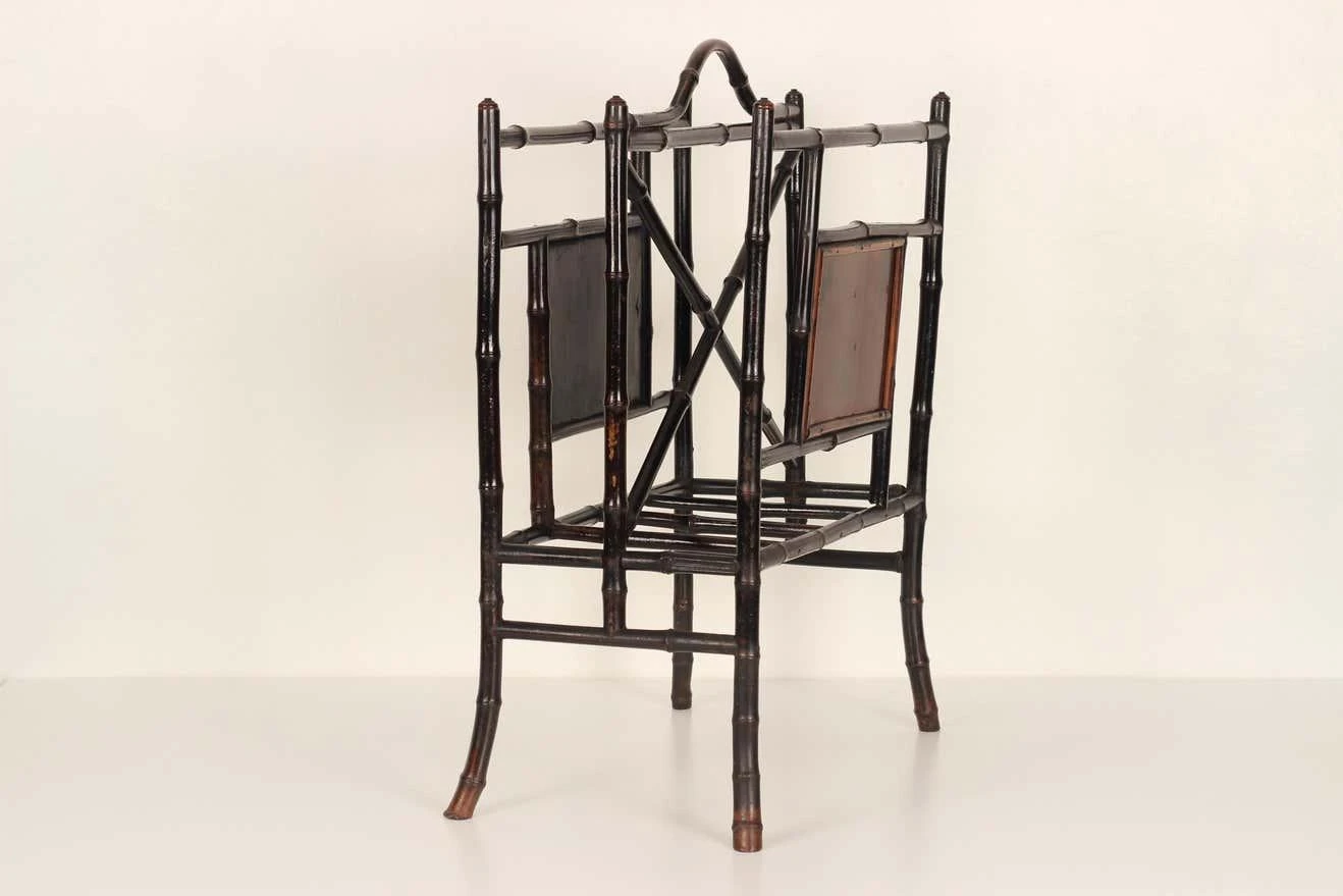 Late 19th Century Victorian Aesthetic Movement Bamboo Magazine Or Newspaper Rack 3 Late 19th Century Victorian Aesthetic Movement Bamboo Magazine Or Newspaper Rack - Image 3