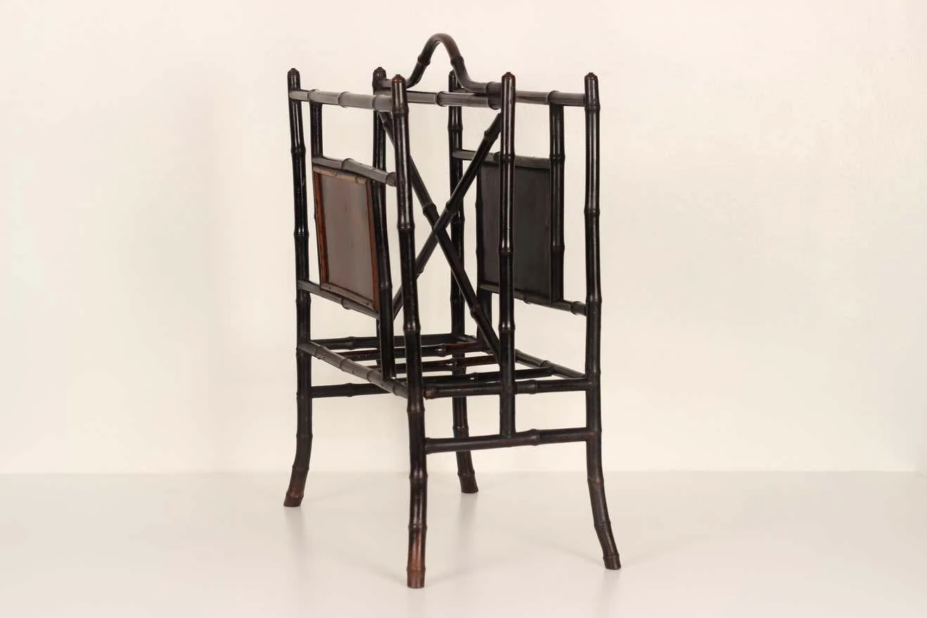 Late 19th Century Victorian Aesthetic Movement Bamboo Magazine Or Newspaper Rack 2 Late 19th Century Victorian Aesthetic Movement Bamboo Magazine Or Newspaper Rack - Image 2