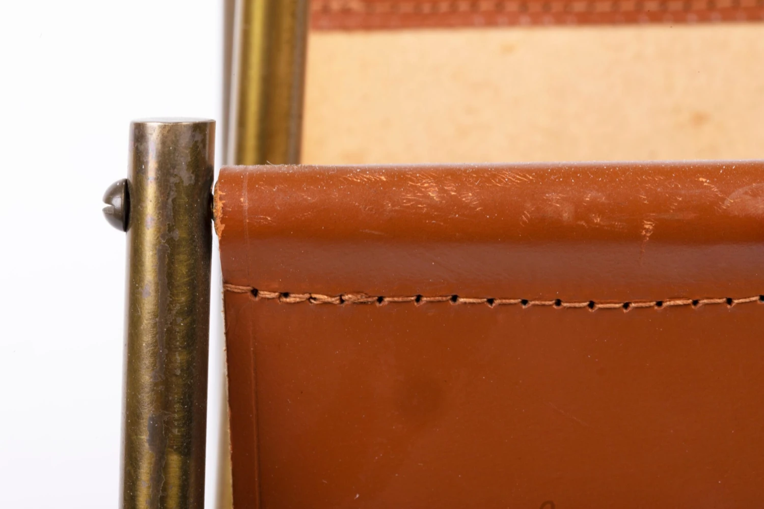 Leather Magazine Rack From Carl Auböck, Austria, 1960s 4 Leather Magazine Rack From Carl Auböck, Austria, 1960s - Image 4