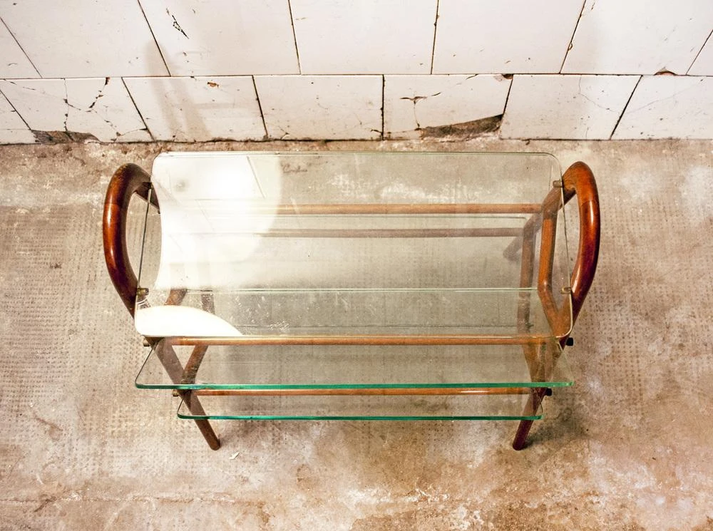 Magazine Rack In Wood & Glass By Ico Parisi, 1950s 4 Magazine Rack In Wood & Glass By Ico Parisi, 1950s - Image 4