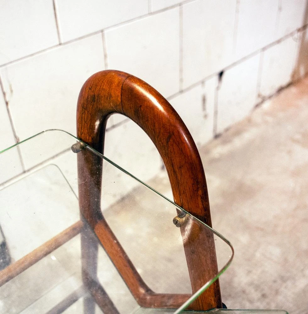 Magazine Rack In Wood & Glass By Ico Parisi, 1950s 5 Magazine Rack In Wood & Glass By Ico Parisi, 1950s - Image 5