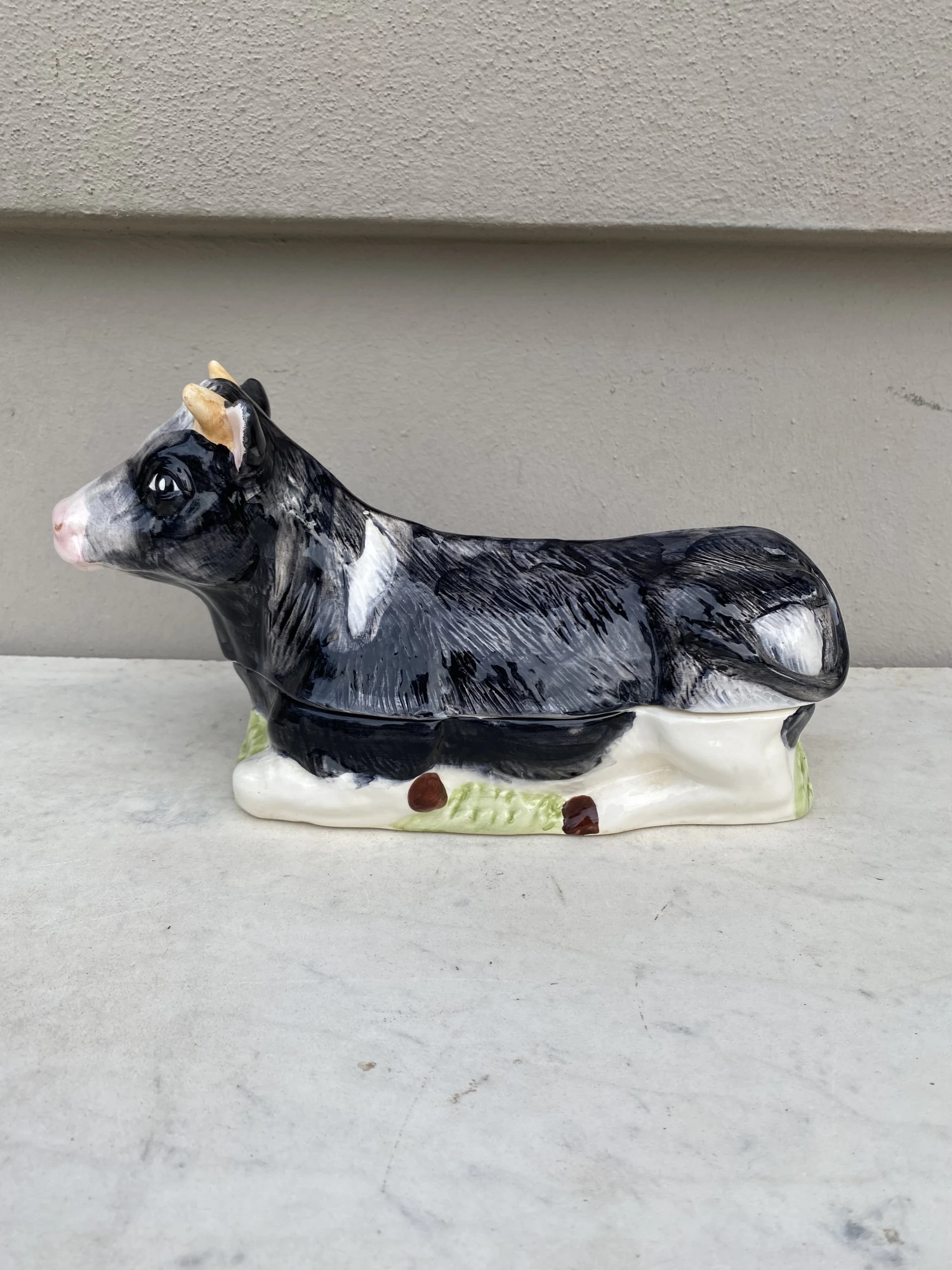 Majolica French Ceramic Cow Tureen Caugant 5 Majolica French Ceramic Cow Tureen Caugant - Image 5