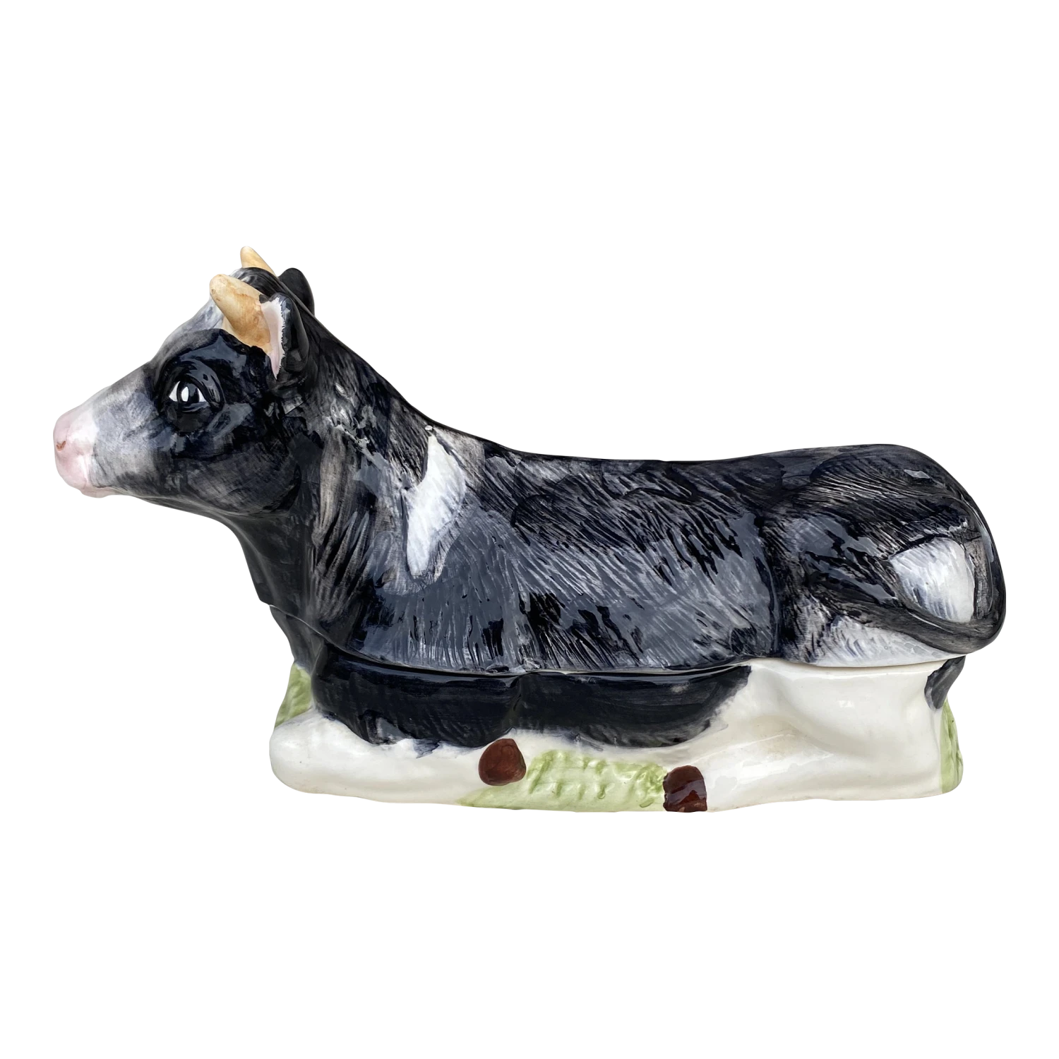 Majolica French Ceramic Cow Tureen Caugant 1 Majolica French Ceramic Cow Tureen Caugant