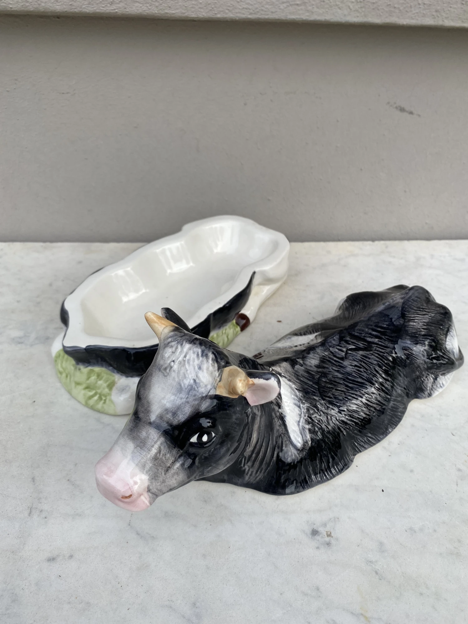 Majolica French Ceramic Cow Tureen Caugant 3 Majolica French Ceramic Cow Tureen Caugant - Image 3