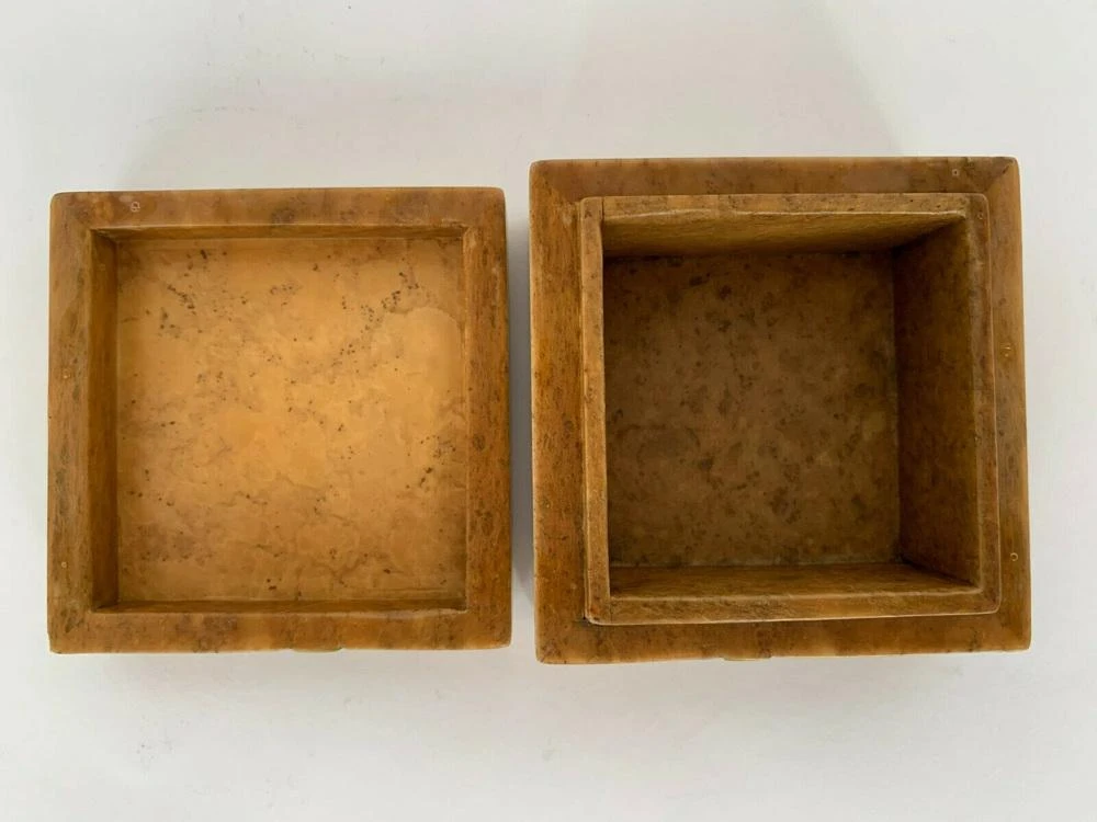 Marble & Polychrome Box With Foliage Decor, 1960s 3 Marble & Polychrome Box With Foliage Decor, 1960s - Image 3