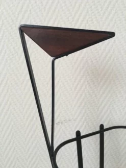 Metal And Teak Tripod Umbrella Stand In Style Of Mathieu Matégot, 1950s -Chairish Shop metal and teak tripod umbrella stand in style of mathieu mategot 1950s 4747