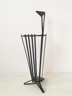 Metal And Teak Tripod Umbrella Stand In Style Of Mathieu Matégot, 1950s -Chairish Shop metal and teak tripod umbrella stand in style of mathieu mategot 1950s 5578