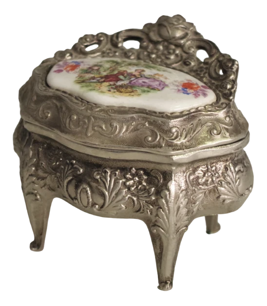 Metal Jewelry Box, 1950s 1 Metal Jewelry Box, 1950s