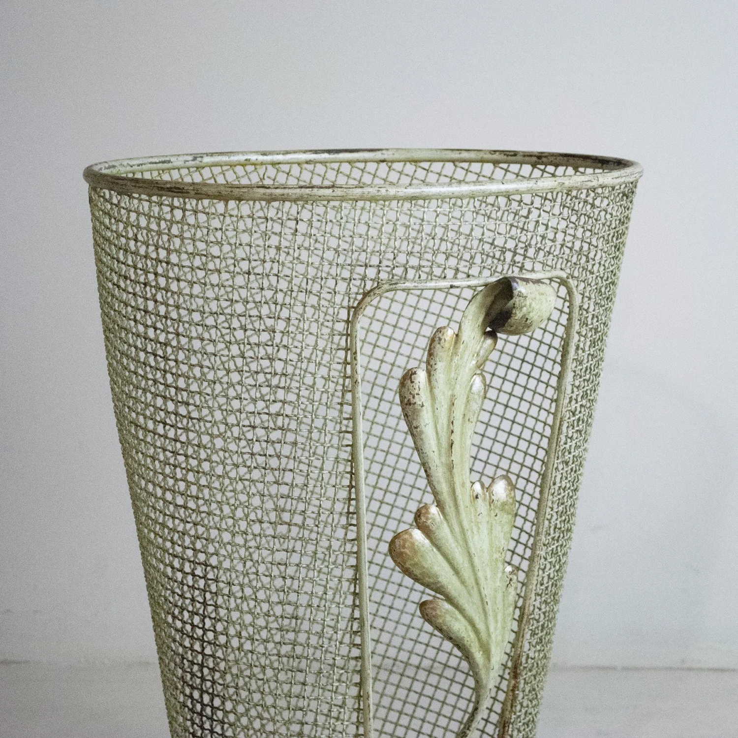 Metal Umbrella Stand With Embellished Leaf, 1950s 4 Metal Umbrella Stand With Embellished Leaf, 1950s - Image 4