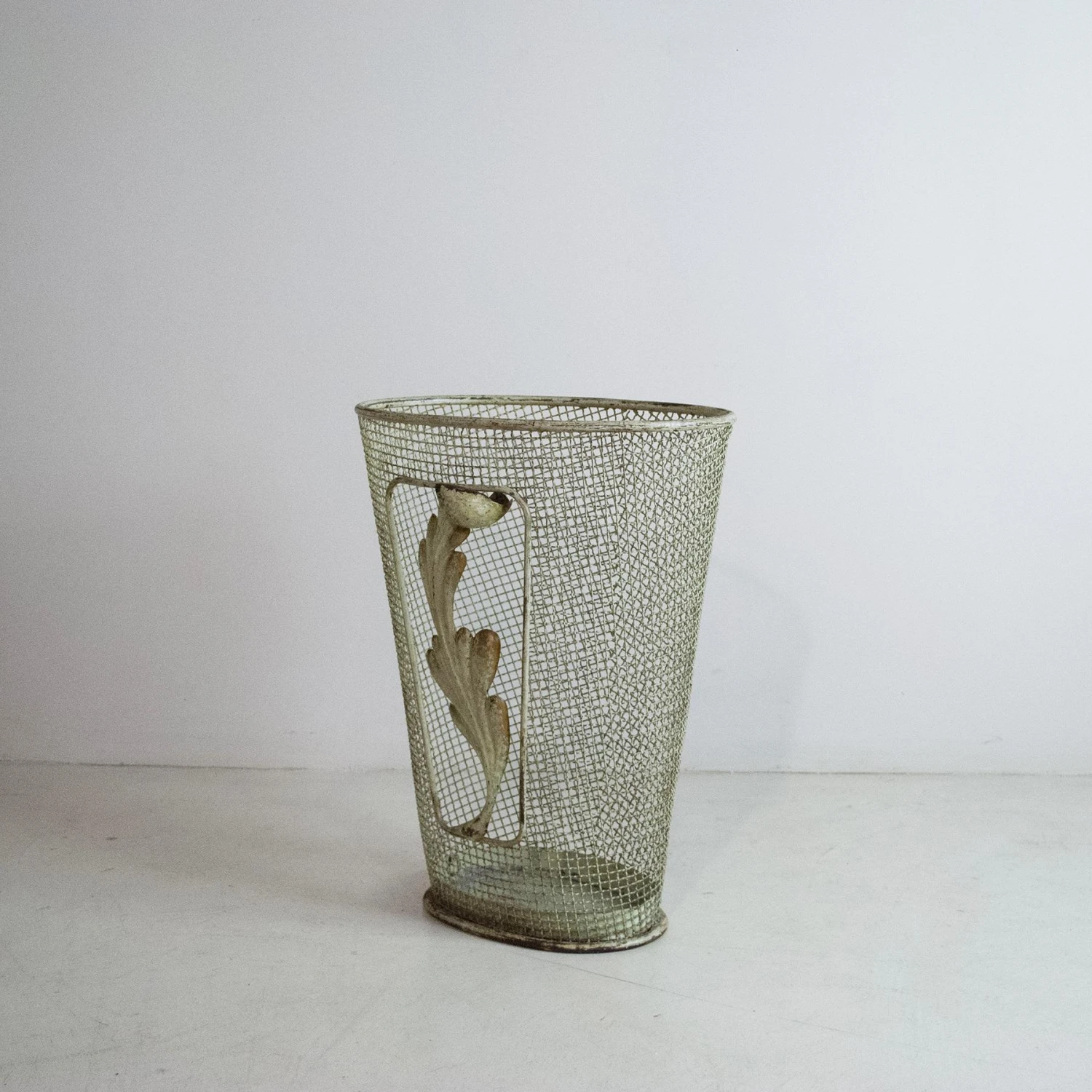 Metal Umbrella Stand With Embellished Leaf, 1950s 6 Metal Umbrella Stand With Embellished Leaf, 1950s - Image 6