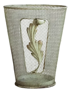 Metal Umbrella Stand With Embellished Leaf, 1950s