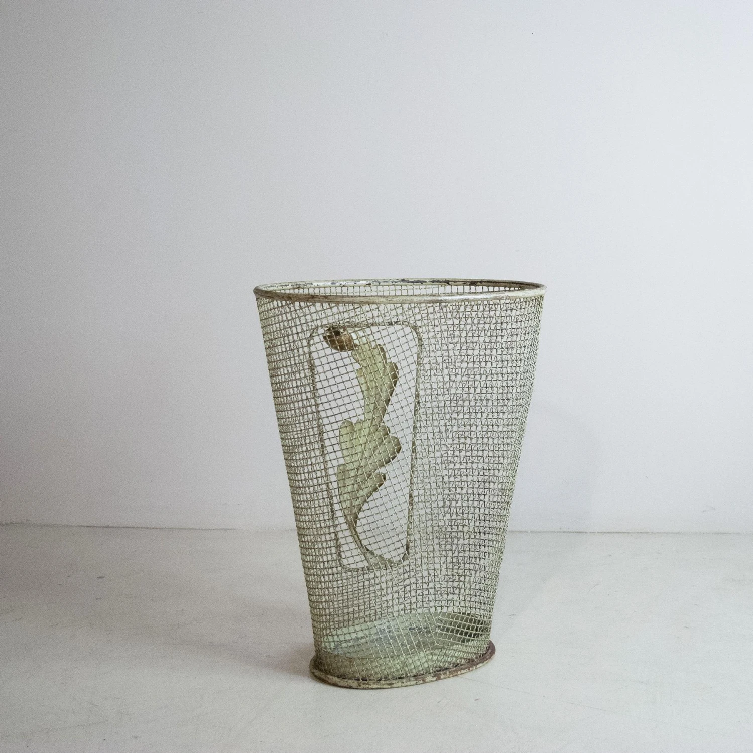 Metal Umbrella Stand With Embellished Leaf, 1950s 2 Metal Umbrella Stand With Embellished Leaf, 1950s - Image 2