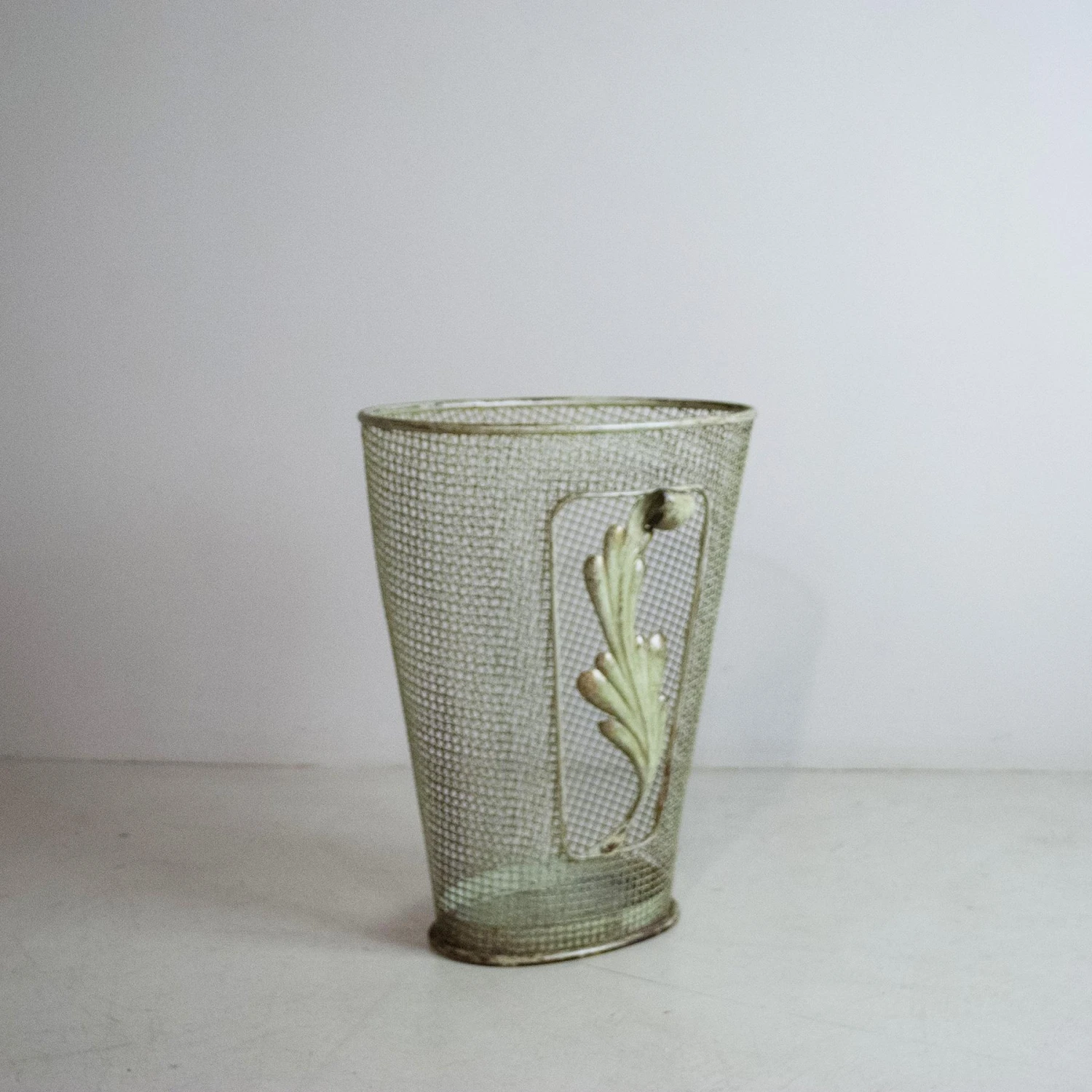 Metal Umbrella Stand With Embellished Leaf, 1950s 5 Metal Umbrella Stand With Embellished Leaf, 1950s - Image 5
