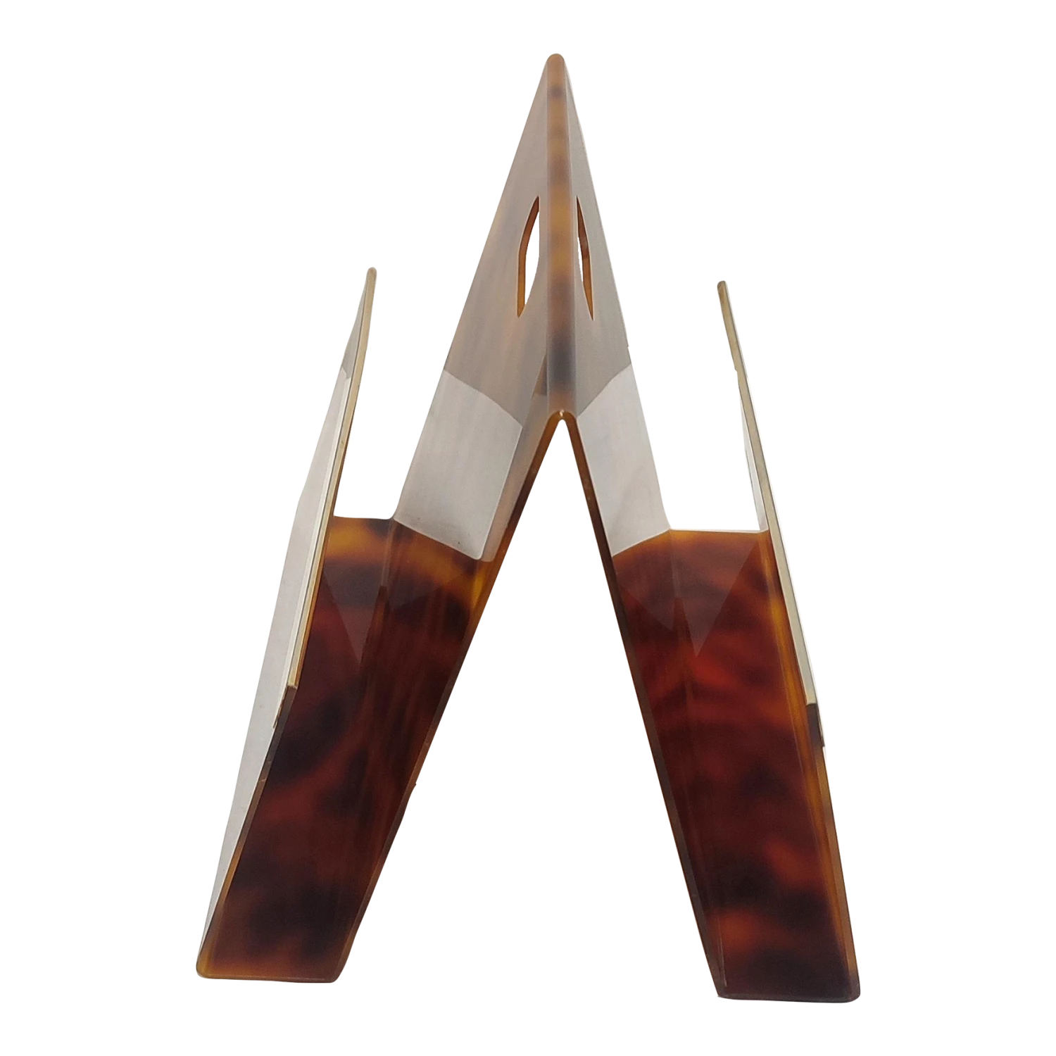 Methacrylate And Brass Magazine Rack. Italy, 1970s 1 Methacrylate And Brass Magazine Rack. Italy, 1970s