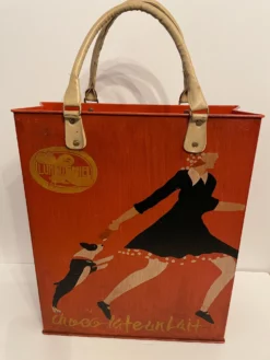 Mid 20th Century Art Deco Style Painted French Shopping Bag Form Umbrella Stand -Chairish Shop mid 20th century art deco style painted french shopping bag form umbrella stand 0020 scaled