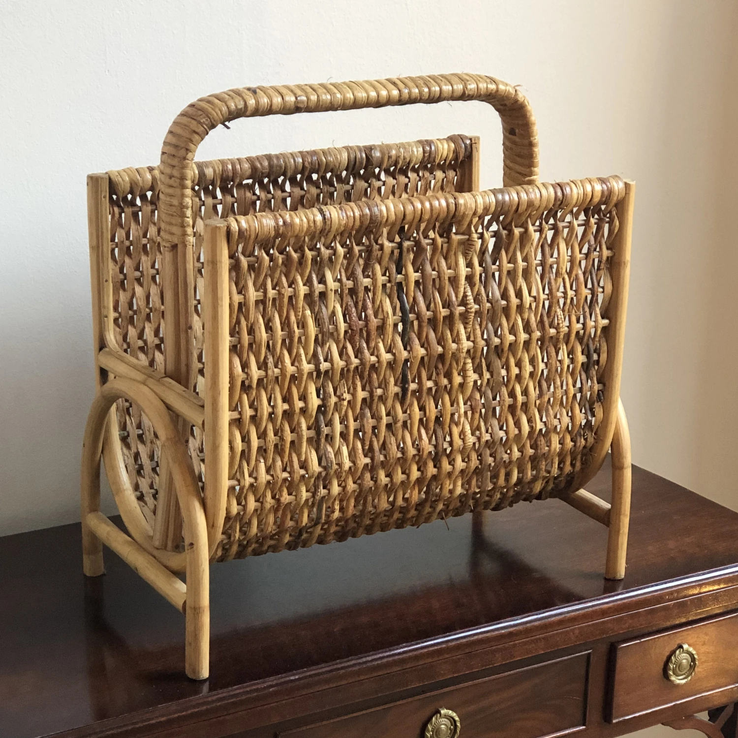 Mid-20th Century Bamboo Magazine Rack 5 Mid-20th Century Bamboo Magazine Rack - Image 5