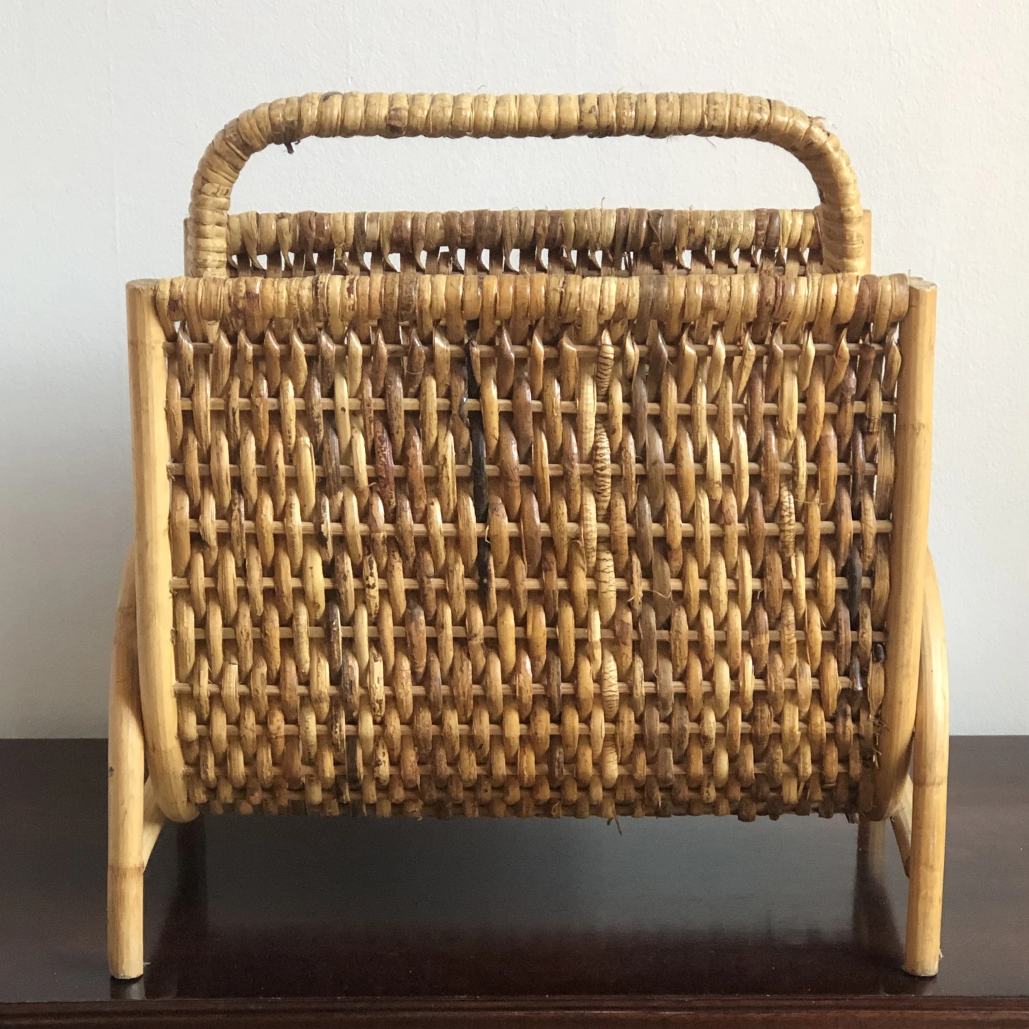 Mid-20th Century Bamboo Magazine Rack 4 Mid-20th Century Bamboo Magazine Rack - Image 4